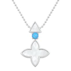 Kette Coslada Geo Perlmutt blauer Opal 925 Sterling Silber