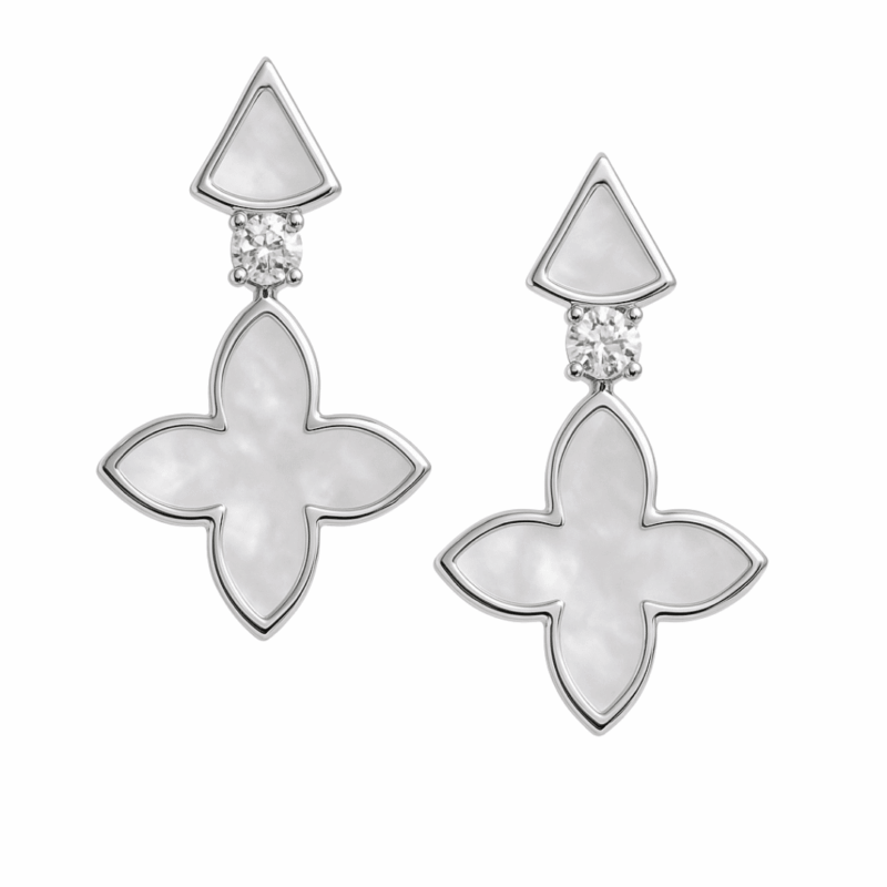 Ohrringe „Coslada Geo“ mit Perlmutt & Zirkonia aus 925er Sterling Silber