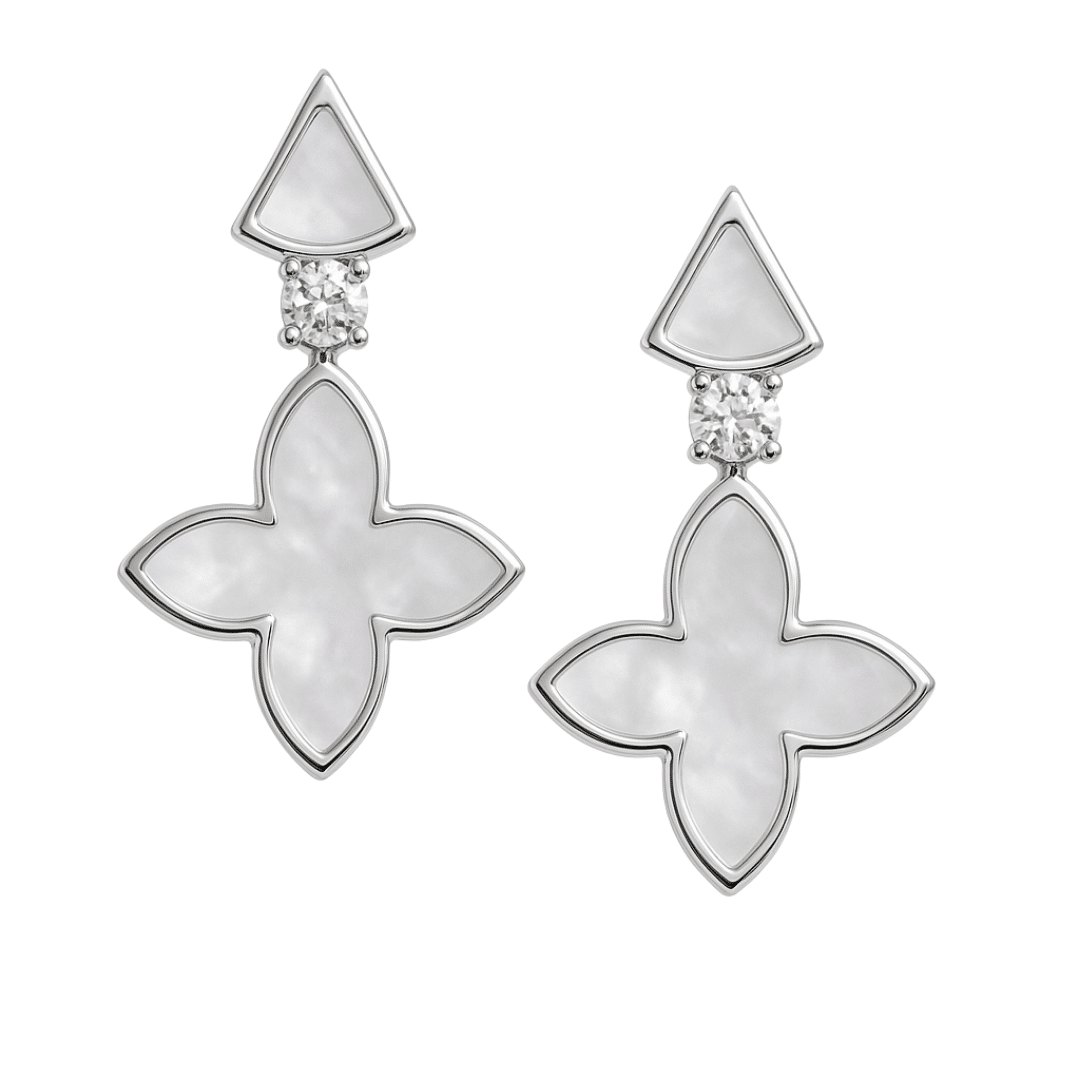 Ohrringe Coslada Geo Perlmutt Zirkonia 925 Sterling Silber