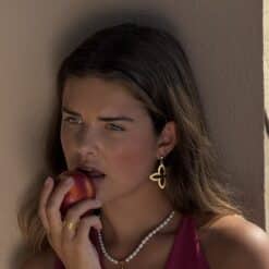 Coslada No2 Kugelkette Süsswasserperlen mit 925 Sterling Silber goldplattiert