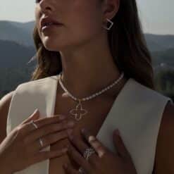 Coslada No2 Kugelkette Süsswasserperlen mit 925 Sterling Silber