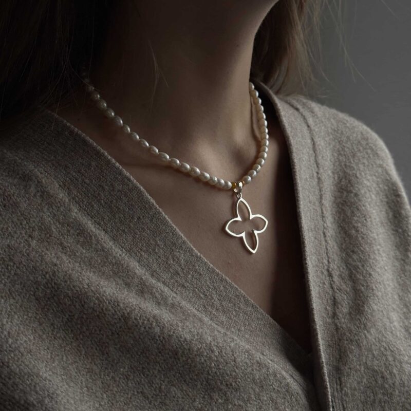 Kugelkette „Coslada No. 2“ mit Süßwasserperlen aus 925er Sterling Silber