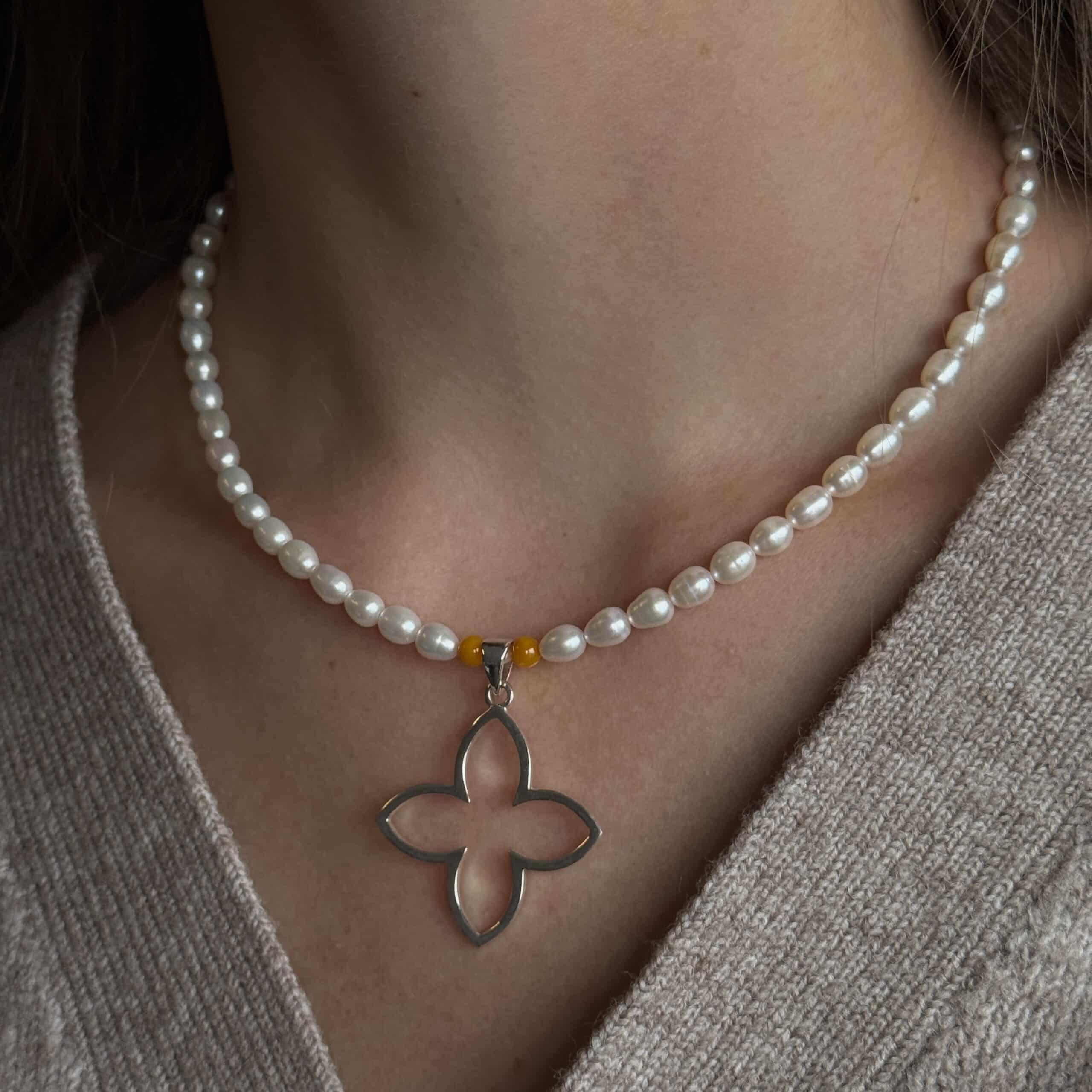 Coslada No2 Kugelkette Süsswasserperlen mit 925 Sterling Silber – Bild 2