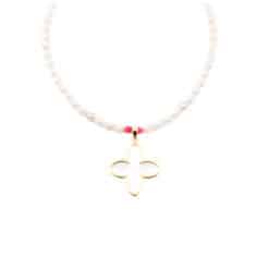 Coslada No2 Kugelkette Süsswasserperlen mit 925 Sterling Silber goldplattiert