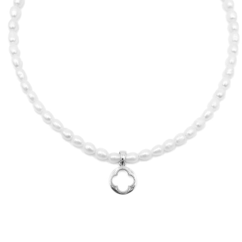 Kugelkette „Paros“ mit Süßwasserperlen aus 925er Sterling Silber