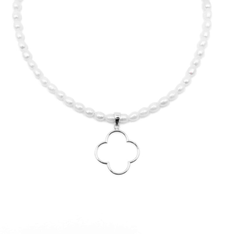 Alternative view of Mini-Kugelkette „Columbiana“ mit Süßwasserperlen aus 925er Sterling Silber