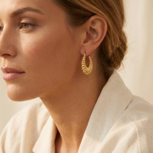 Creolen „Melania“ aus 925er Sterling Silber, goldplattiert