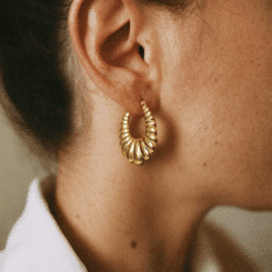 Ohrringe Creolen Melania 925 Sterling Silber goldplattiert