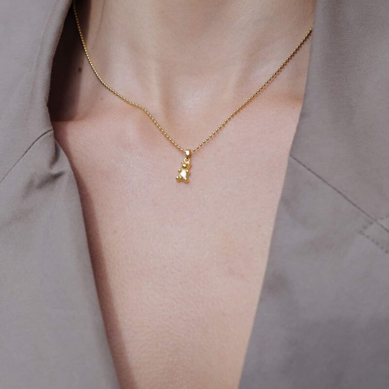 Kette „Teddy“ klein aus 925er Sterling Silber, goldplattiert