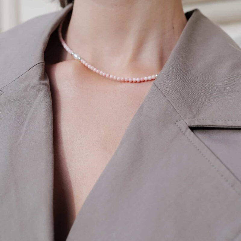 Kugelkette „Rosalie“ mit Süßwasserperlen aus 925er Sterling Silber