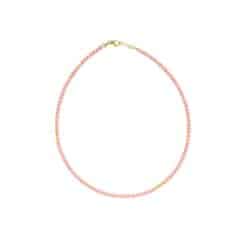 Rosalia Kugelkette Edelstein mit 925 Sterling Silber goldplattiert