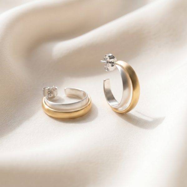 Ohrringe „Gemini“ aus 925er Sterling Silber in Bicolor