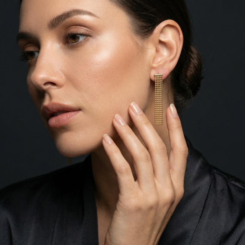 Alternative view of Ohrringe „Cascade“ aus 925er Sterling Silber, goldplattiert