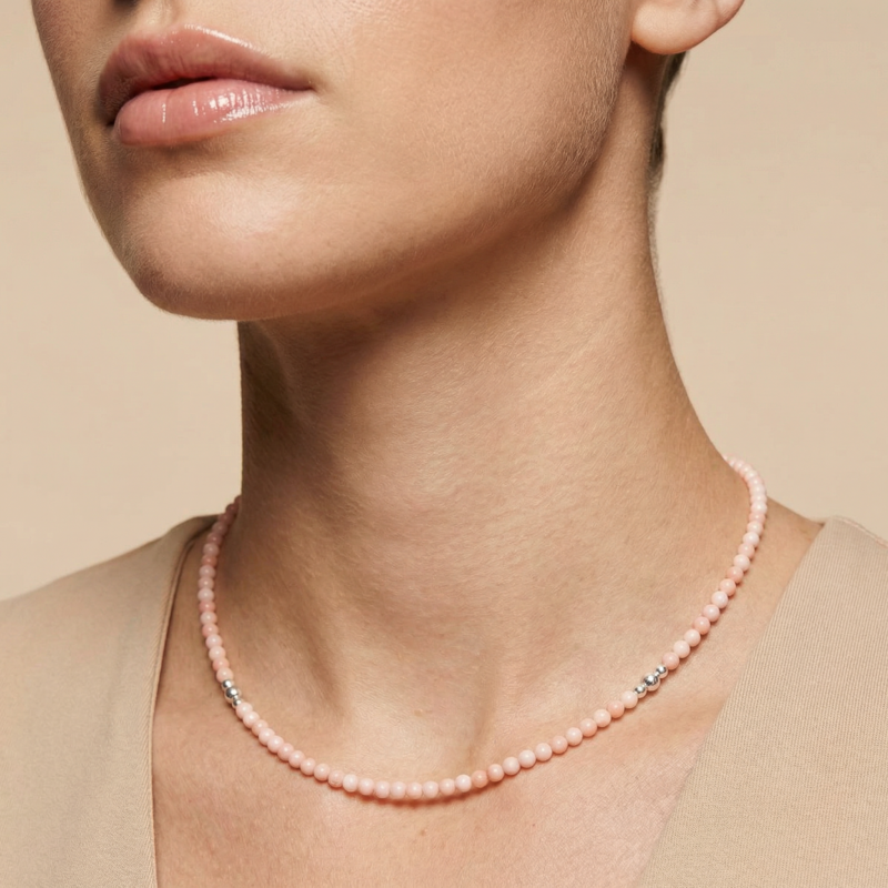 Alternative view of Kugelkette „Rosalia“ mit Edelstein aus 925er Sterling Silber