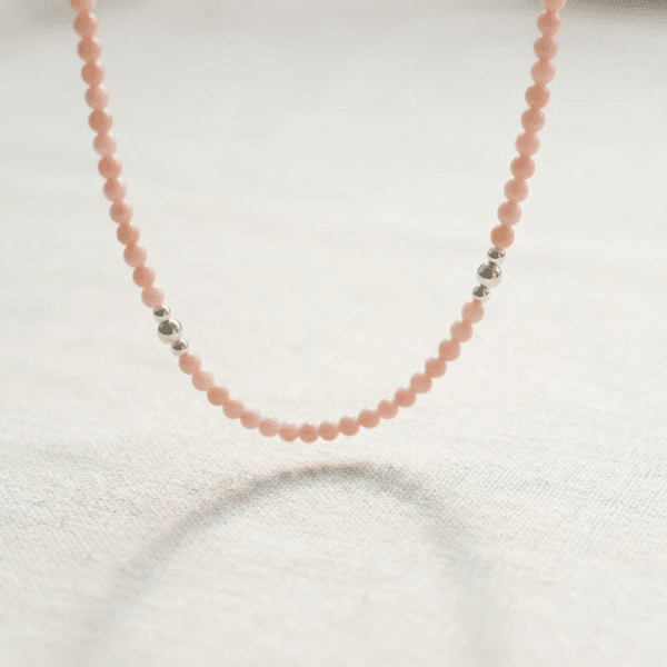 Kugelkette „Rosalia“ mit Edelstein aus 925er Sterling Silber