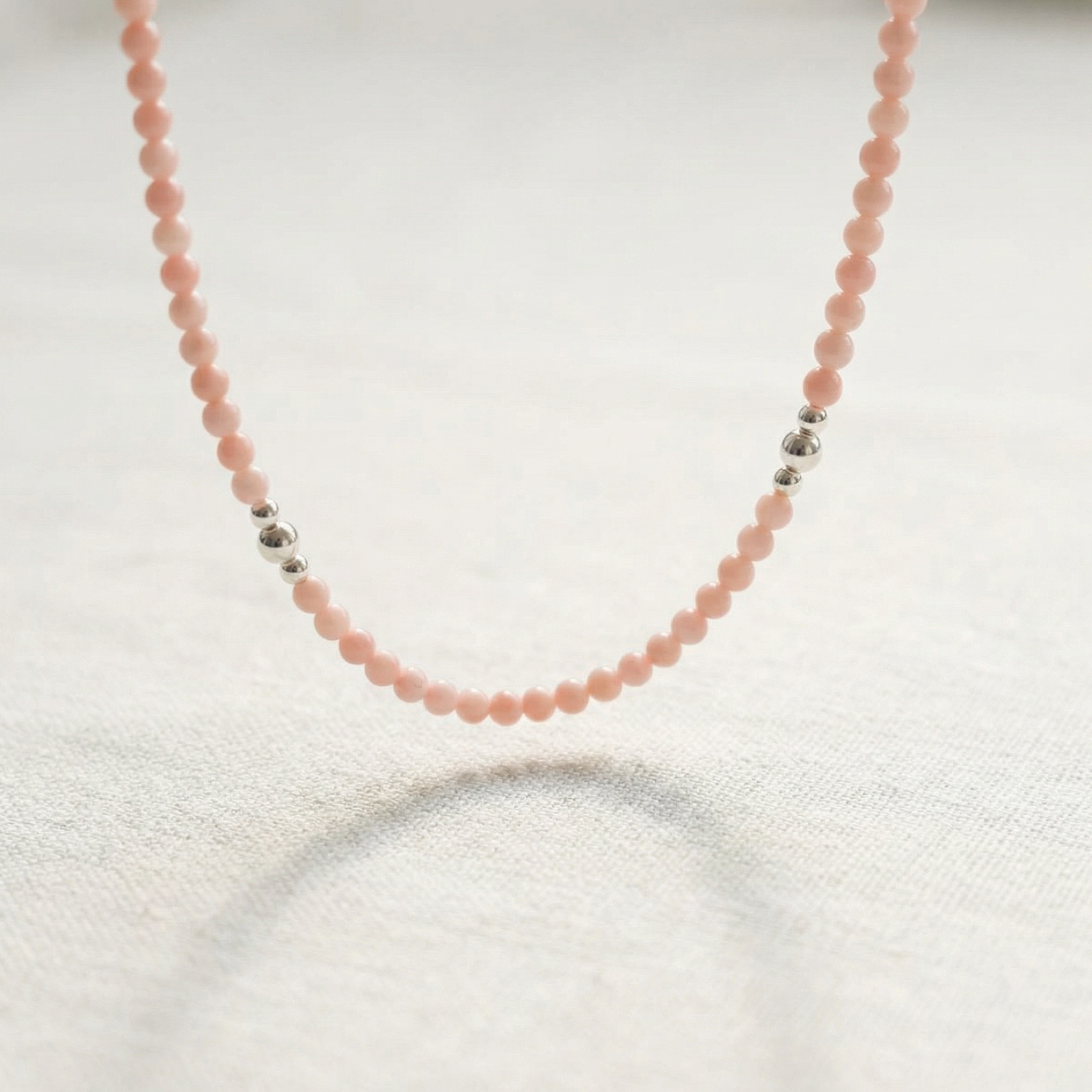 Kugelkette „Rosalia“ mit Edelstein aus 925er Sterling Silber