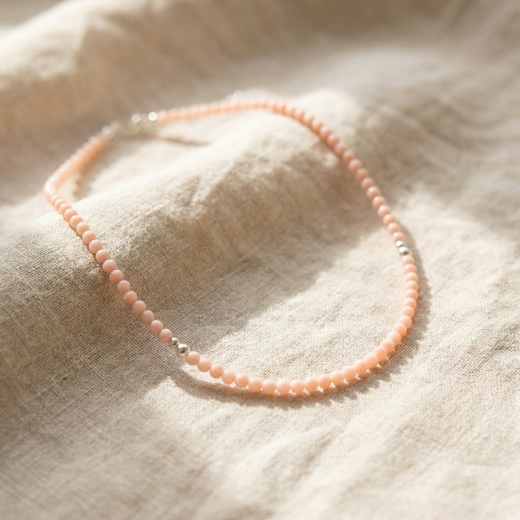 Kugelkette „Rosalia“ mit Edelstein aus 925er Sterling Silber – Bild 2