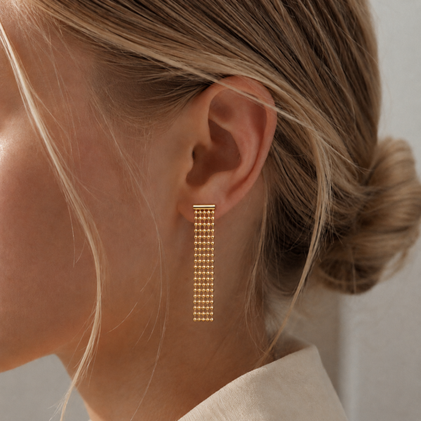 Ohrringe „Cascade“ aus 925er Sterling Silber, goldplattiert