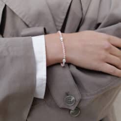 Kugelarmband Rosalie Edelstein mit 925 Sterling Silber