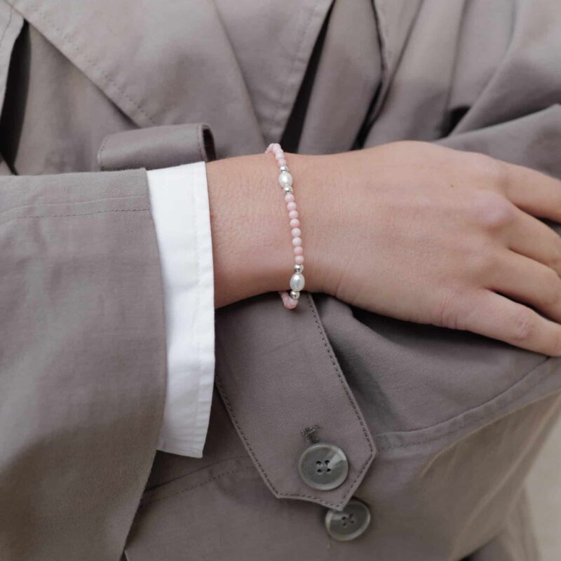 Kugelarmband „Rosalie“ mit Edelstein aus 925er Sterling Silber