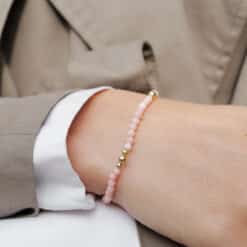 Kugelarmband Rosalia Edelstein mit 925 Sterling Silber goldplattiert