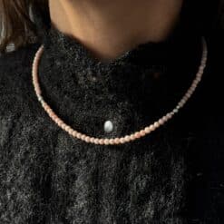 Rosalia Kugelkette Edelstein mit 925 Sterling Silber