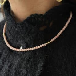 Rosalia Kugelkette Edelstein mit 925 Sterling Silber goldplattiert