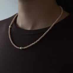 Rosalie Kugelkette Süsswasserperlen mit 925 Sterling Silber goldplattiert