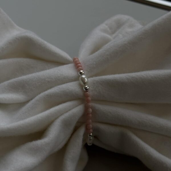 Kugelfußkette „Rosalie“ mit Edelstein aus 925er Sterling Silber