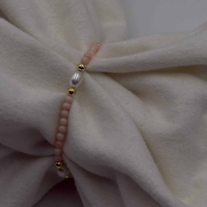 Kugelarmband „Rosalie“ mit Edelstein aus 925er Sterling Silber, goldplattiert