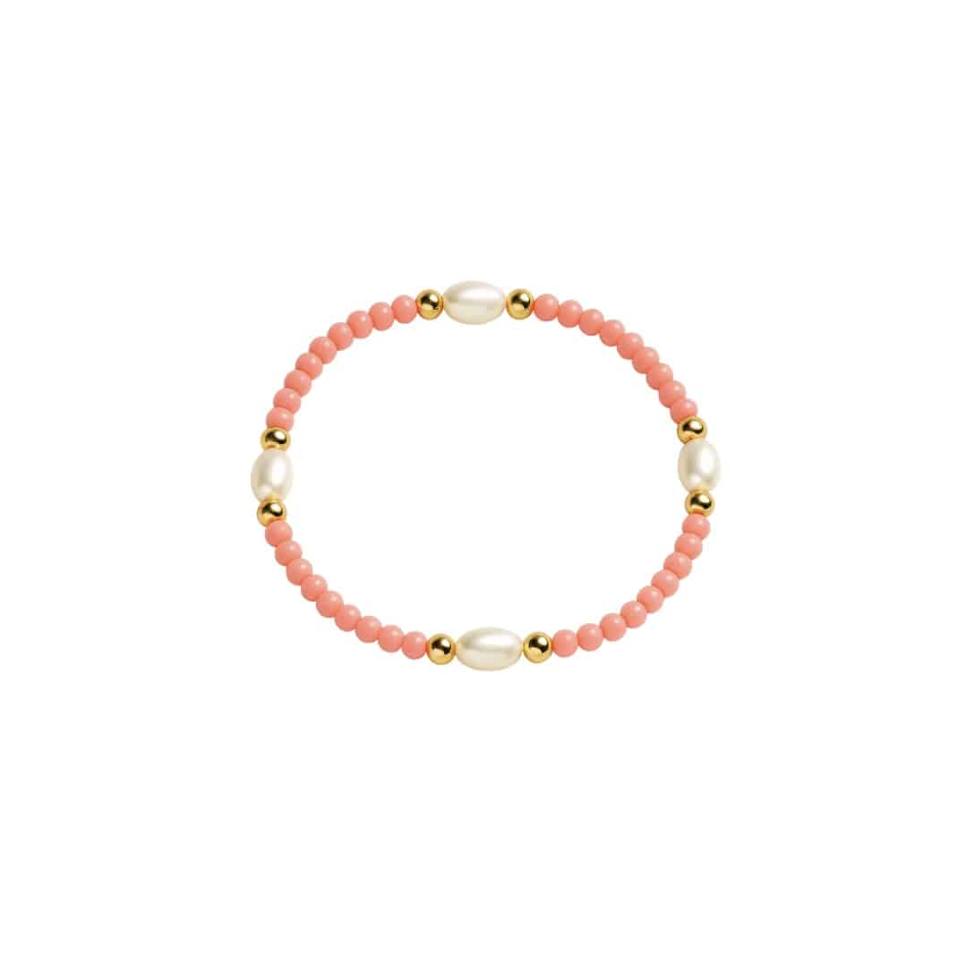 Kugelarmband Rosalie Edelstein mit 925 Sterling Silber goldplattiert