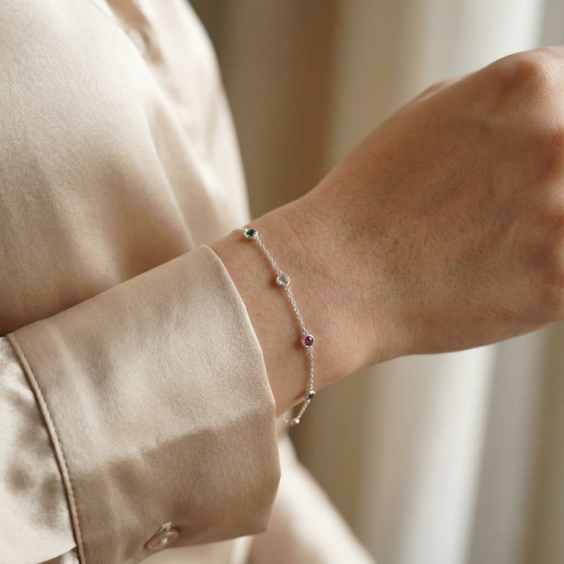 Alternative view of Armband „Septima Rainbow“ aus 925er Sterling Silber & bunter Zirkonia