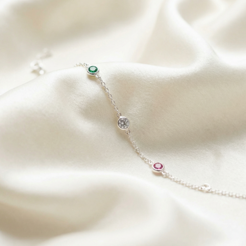 Armband „Septima Rainbow“ aus 925er Sterling Silber & bunter Zirkonia