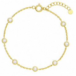 Armband Septima 925 Sterling Silber goldplattiert Zirkonia weiss