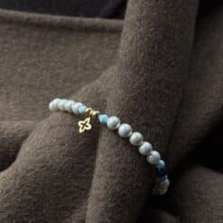 Kugelarmband Coslada Azul mit 925 Sterling Silber goldplattiert