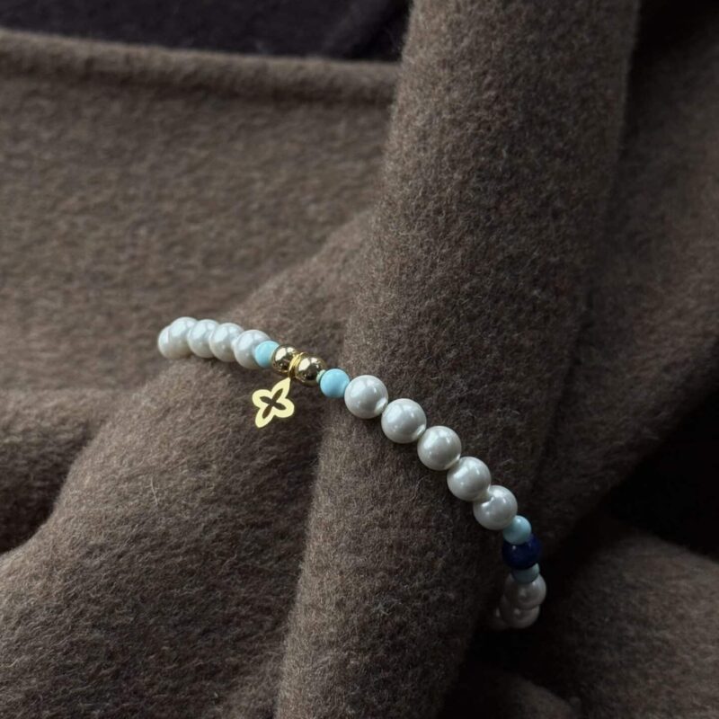 Kugelarmband „Coslada Azul“ aus 925er Sterling Silber, goldplattiert