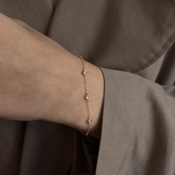 Armband „Septima“ aus 925er Sterling Silber, goldplattiert & weißer Zirkonia