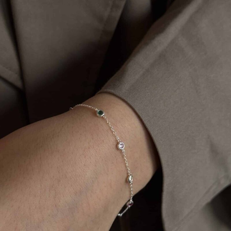 Armband „Septima Rainbow“ aus 925er Sterling Silber & bunter Zirkonia