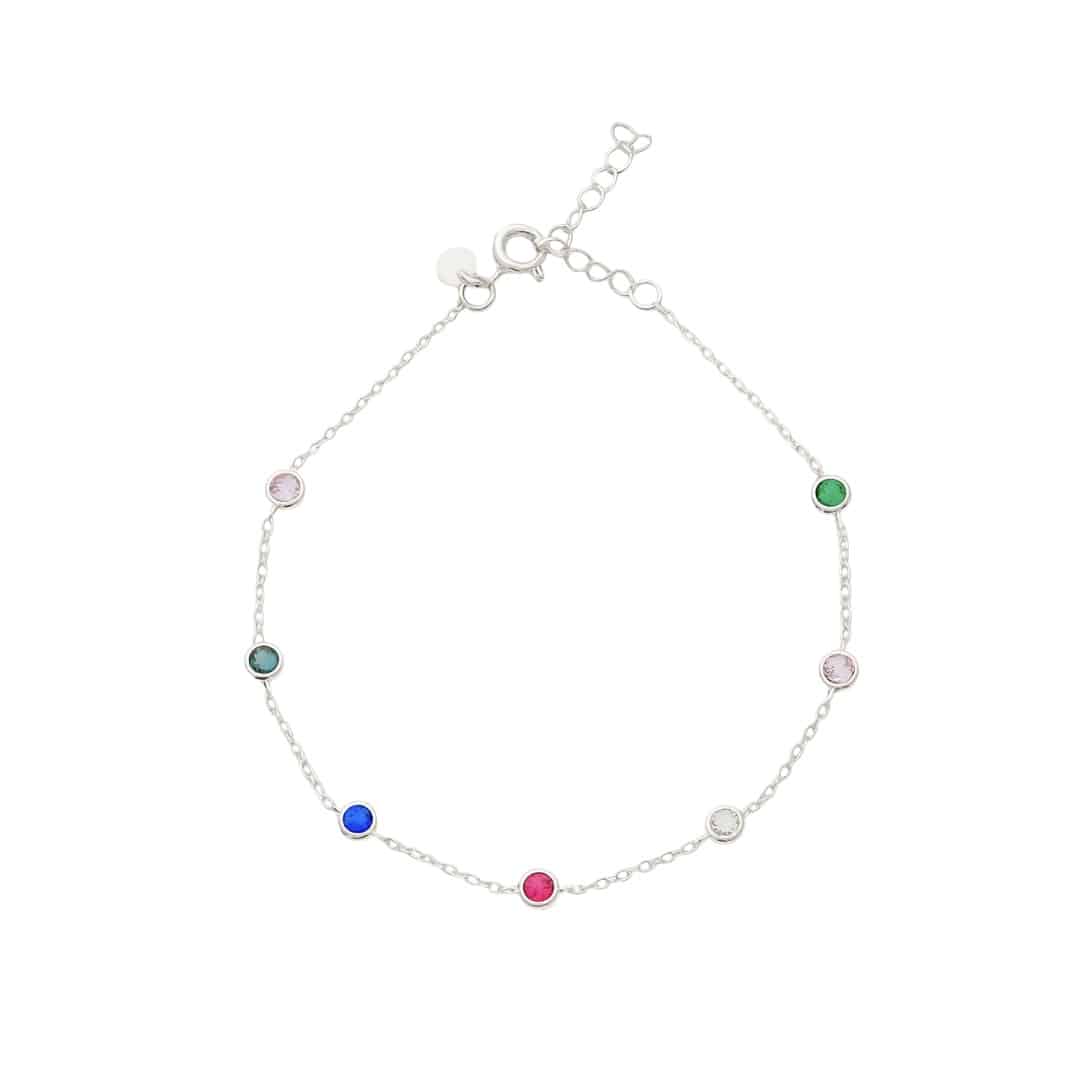 Armband Septima Rainbow 925 Sterling Silber Zirkonia bunt