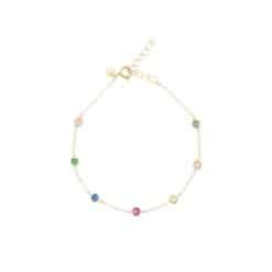 Armband Septima Rainbow 925 Sterling Silber goldplattiert Zirkonia bunt