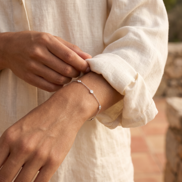 Armband „Septima“ aus 925er Sterling Silber & weißer Zirkonia
