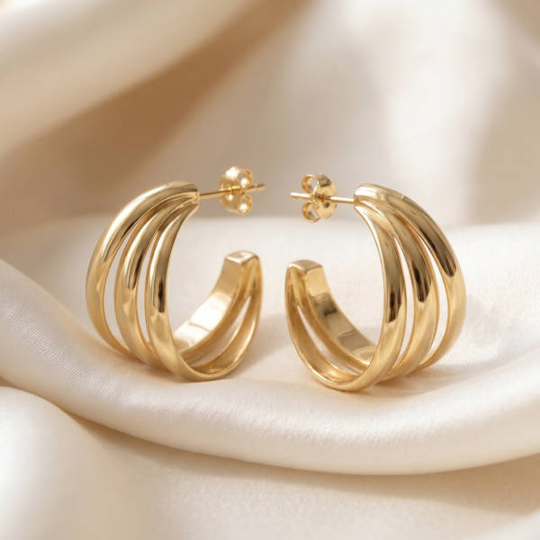 Ohrringe „Adelita“ No. 2 aus 925er Sterling Silber, goldplattiert