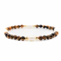 Alternative view of Kugelarmband Josefa Edelstein mit 925 Sterling Silber goldplattiert