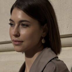 Alternative view of Ohrhänger Blume des Lebens 925 Sterling Silber goldplattiert