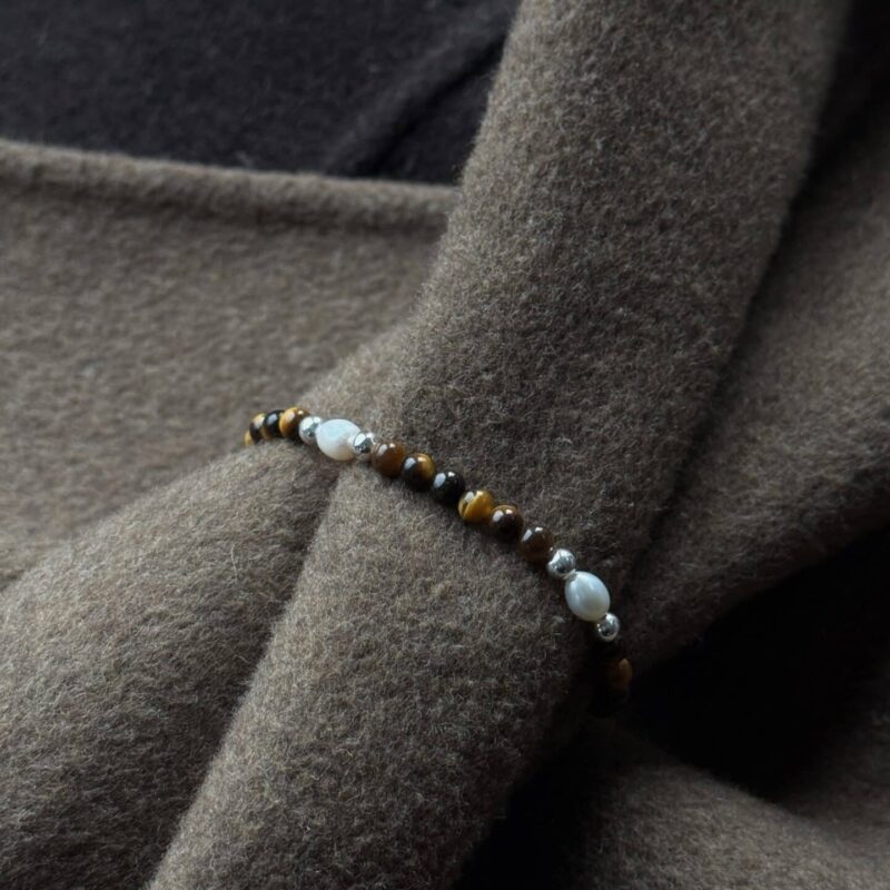 Kugelarmband „Josefa“ mit Edelstein aus 925er Sterling Silber