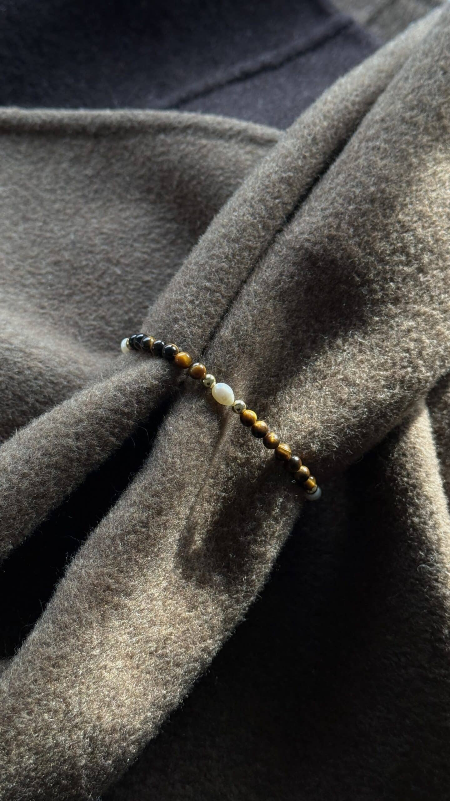 Kugelarmband Josefa Edelstein mit 925 Sterling Silber goldplattiert