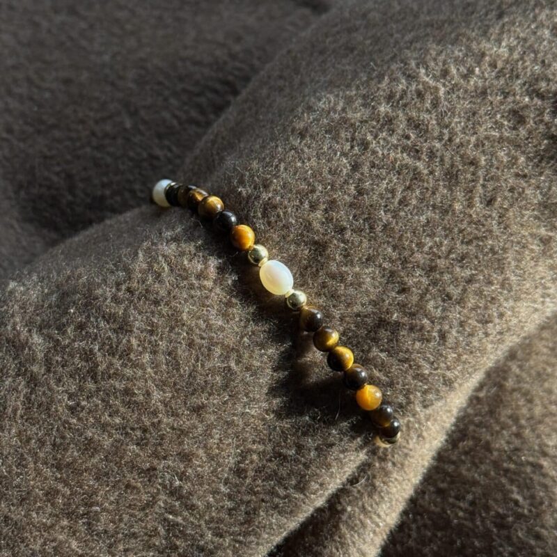 Alternative view of Kugelarmband „Josefa“ mit Edelstein aus 925er Sterling Silber, goldplattiert