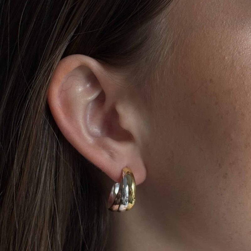 Ohrringe „Adelita“ No. 2 aus 925er Sterling Silber in Tricolor