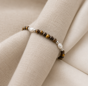 Kugelarmband „Josefa“ mit Edelstein aus 925er Sterling Silber
