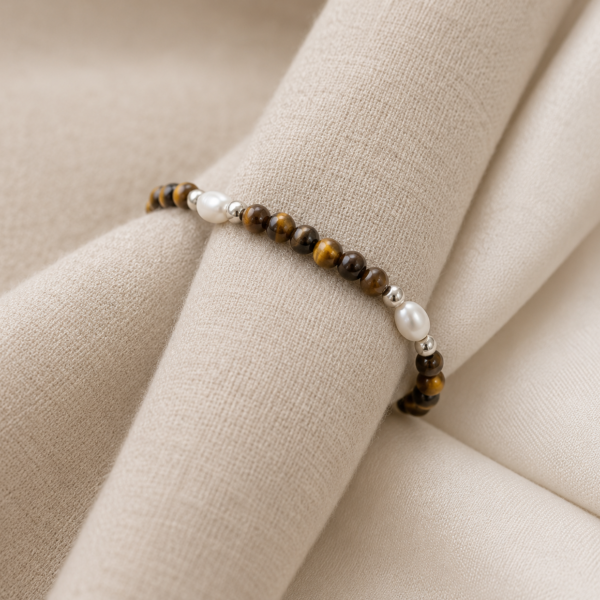 Kugelarmband „Josefa“ mit Edelstein aus 925er Sterling Silber